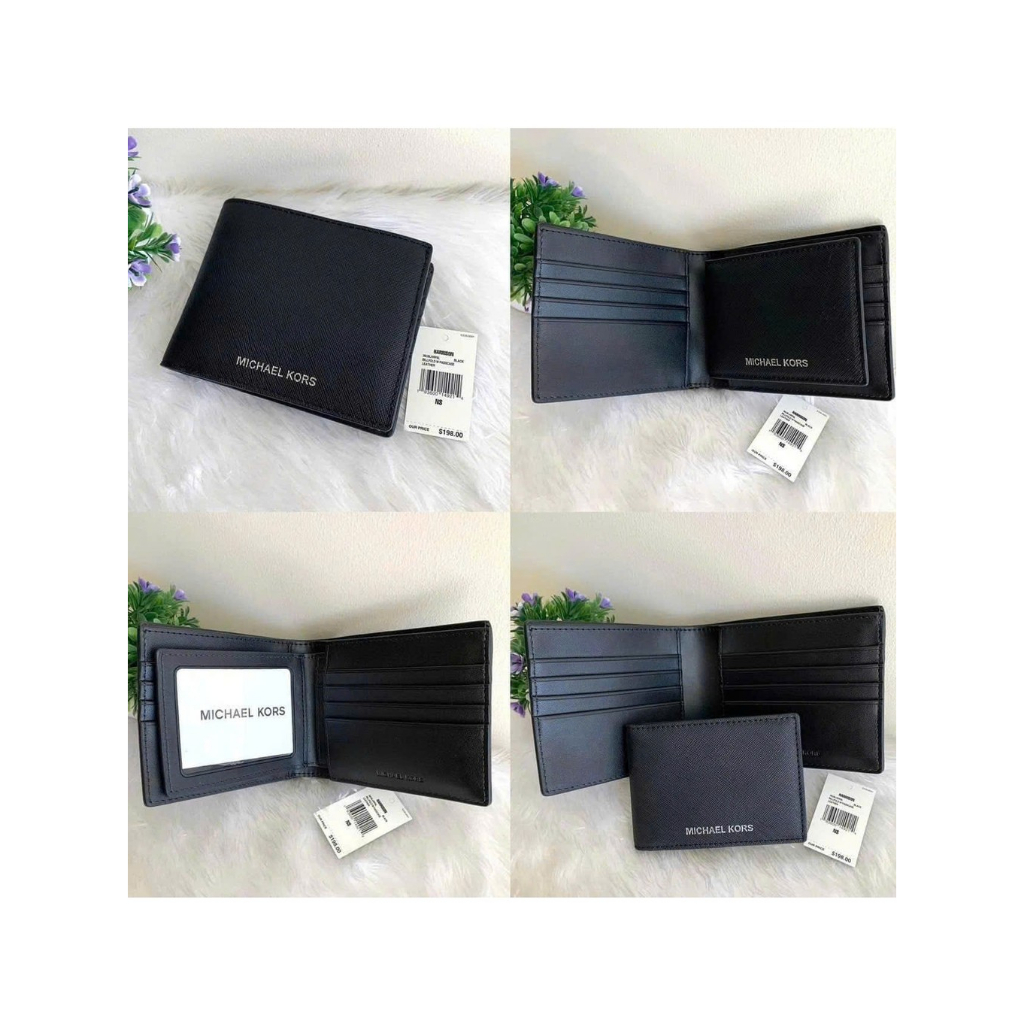 Michael Kors Harrison Leather Billfold Wallet With Passcase