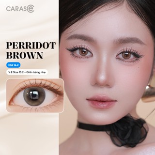   1 chiếc  Kính áp tròng khoá ẩm 8H 1 Tháng Màu Nâu Khói Pha Lục Bảo CARASE Lens cận PERRIDOT BROWN  