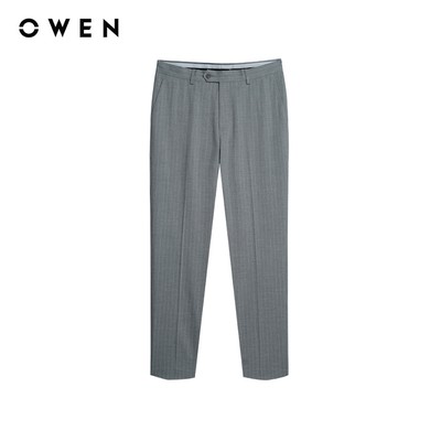 Owen - Quần tây Carrot Fit QCR257094 màu Xám nhạt chất liệu TR Spandex