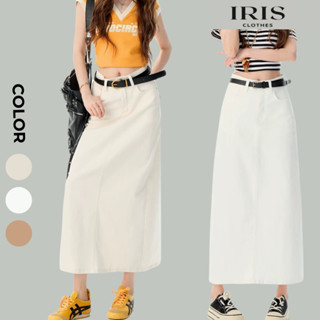  Chân váy jean nữ dáng dài Chân váy chữ a xẻ tà sau Avocado chân váy bò lưng cao phong cách Hàn Quốc 