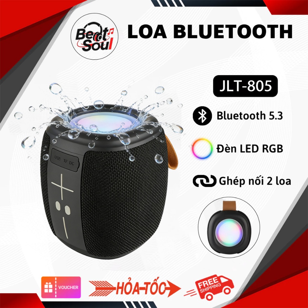 Loa bluetooth HM-805 loa xách tay âm bass cực mạnh thiết kế đèn LED hiện đại chống nước  pin trâu