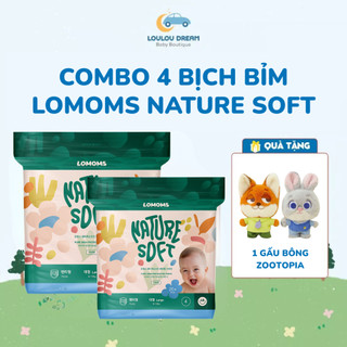  1 thùng 4 bịch bỉm Lomoms Premium  Nature Soft nội địa Hàn Quốc 
