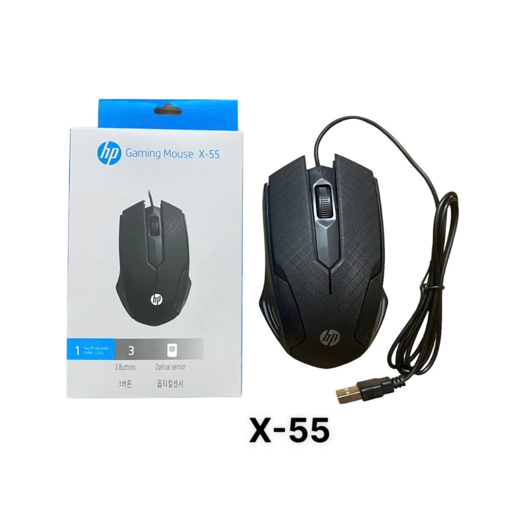 Chuột máy tính có dây HP X-55, Chuột có dây Lenovo M20/ Logitech G102/ G302 (đen). NL