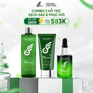   Combo Sữa Rửa Mặt + Tẩy Trang + Serum HA B5  - DAILY EFFECT  120ml + 200ml + 30ml  