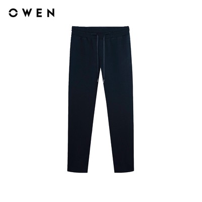 Owen - Quần nỉ Regular Fit QN256142 màu Đen chất liệu Cotton poly spandex