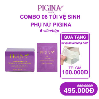Combo 6 viên tặng kèm 02 quần lót cao cấp _ Dung dịch vệ sinh phụ nữ PIGINA