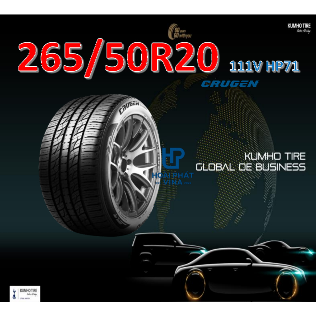 Lốp ô tô Kumho 265/50 R20 111V Crugen HP71 - Chính Hãng BH 5 năm (265/50R20, 265 50 R20)