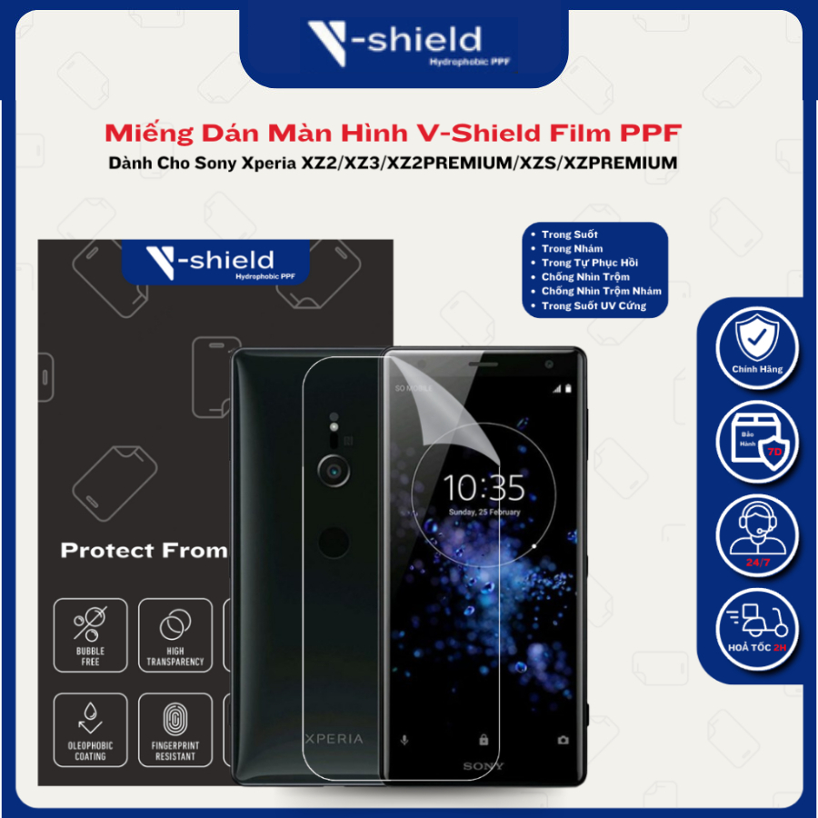 Mua 1 Tặng 1 Miếng Dán Màn Hình V-Shield Film Ppf Dành Cho Sony Xperia Xz2/ Xz3/ Xz2 Premium/ Xzs/ X