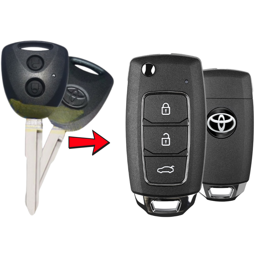 Chìa khóa độ gập Toyota Wigo mẫu mới V28 ( Remote học lệnh xe ô tô ) mẫu V28