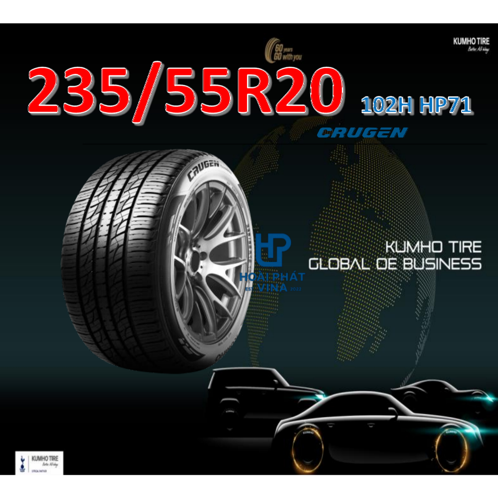 Lốp ô tô Kumho Crugen HP71 – 235/55 R20 102H – Chính Hãng BH 5 năm (235/55R20, 235 55 R20)