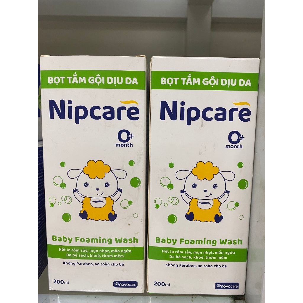 Bọt tắm gội dịu da Nipcare 200ml cho trẻ sơ sinh - hỗ trợ ngừa rôm sảy, mẩn ngứa, phù hợp cho trẻ vi