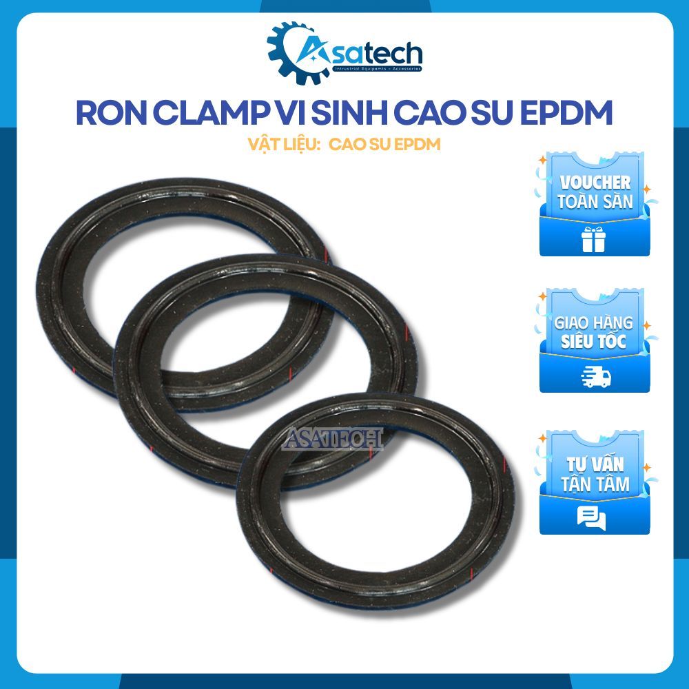 Gioăng clamp vi sinh cao su EPDM nhiều size, Ron clamp cao su EPDM, Gioăng EPDM chịu nhiệt độ cao