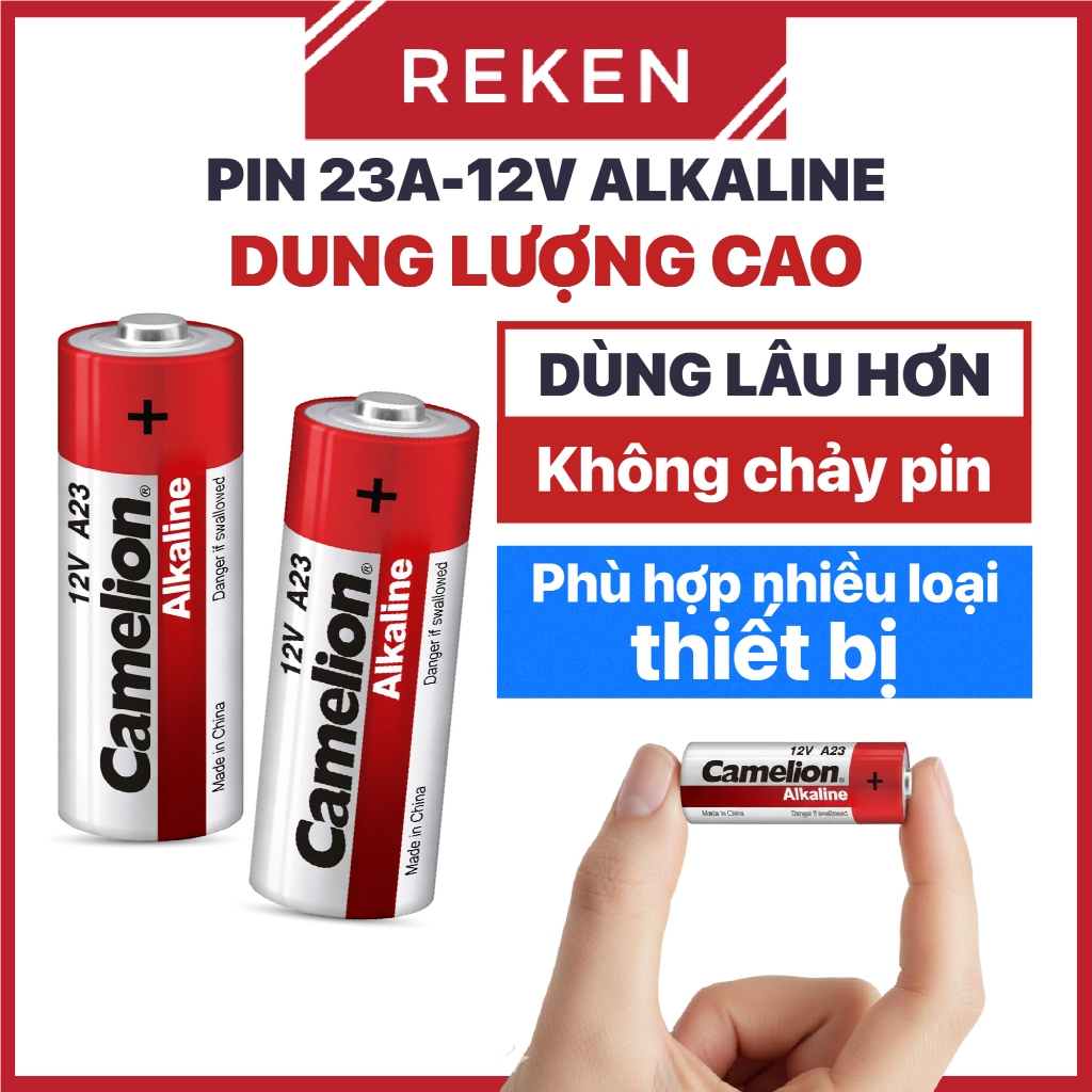 Pin 23A 12V, Pin remote, Pin nút nhấn chuông cửa - Alkaline màu đỏ