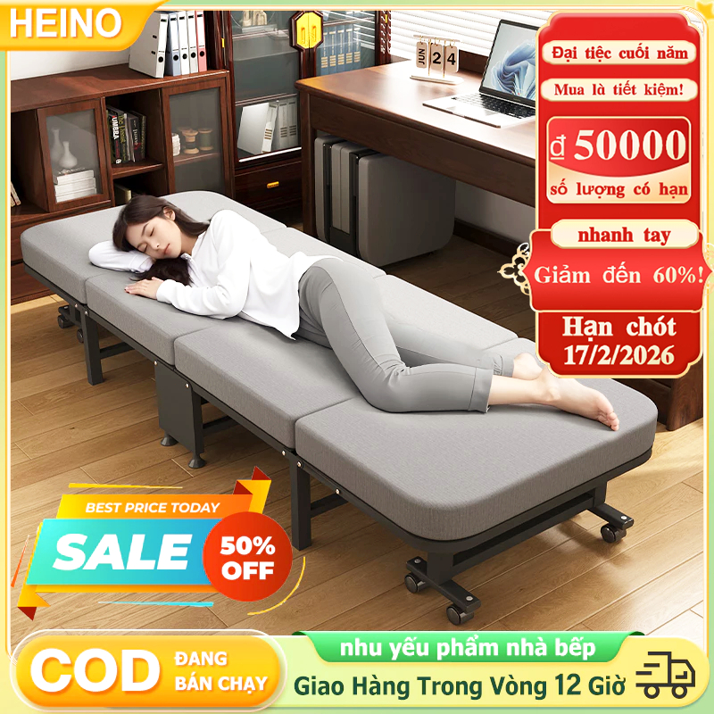 Giường Gấp Ngủ Trưa Văn Phòng Có Bánh Xe Di Chuyển Khung Thép Chắc Chắn cho dân văn phòng ngủ trưa