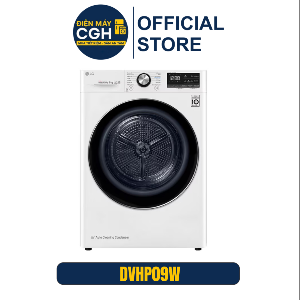 Máy sấy LG bơm nhiệt 9 kg ( White ) DVHP09W