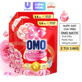 Combo 2 Túi Nước Giặt OMO Matic Cửa Trên Comfort Tinh Dầu Thơm Hoa Hồng Ecuador - 2 Túi 3.6KG
