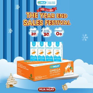  Sữa trái cây VPMILK Omega vị CAM tự nhiên hộp 180ml  Thùng 48 hộp  