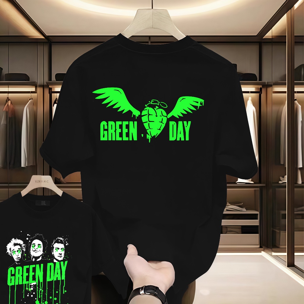 Green Day Saviors Band T-shirt In lại Hip Hop Cotton T-shirt tay ngắn Gothic Grunge Tshirt