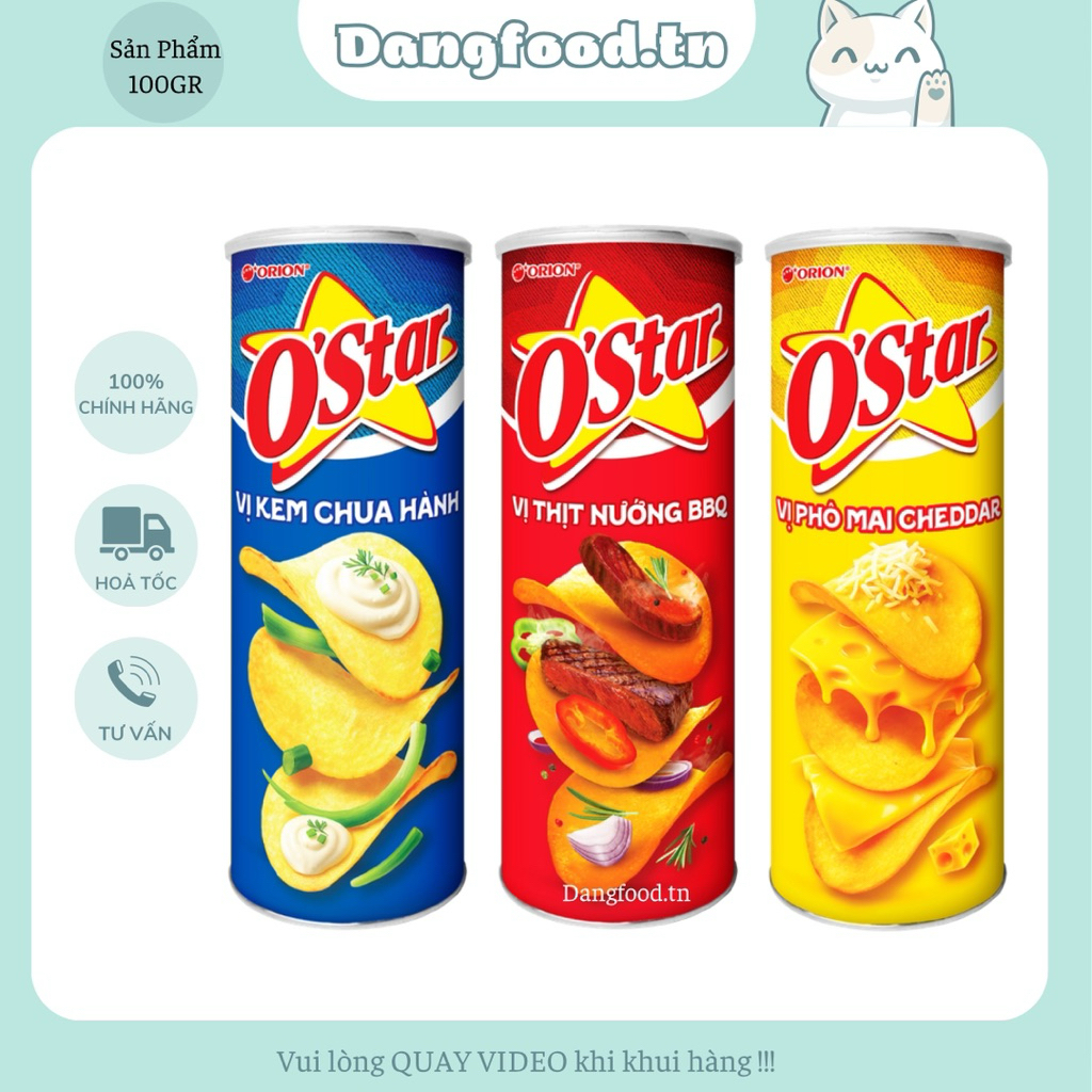 Bánh Snack Khoai Tây Ostar Orion Đủ Vị Lon 100gr