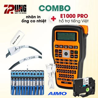  COMBO Máy in nhãn E1000 Pro + 3 cuộn nhãn co nhiệt HZSE  6mm,9mm,12mm  