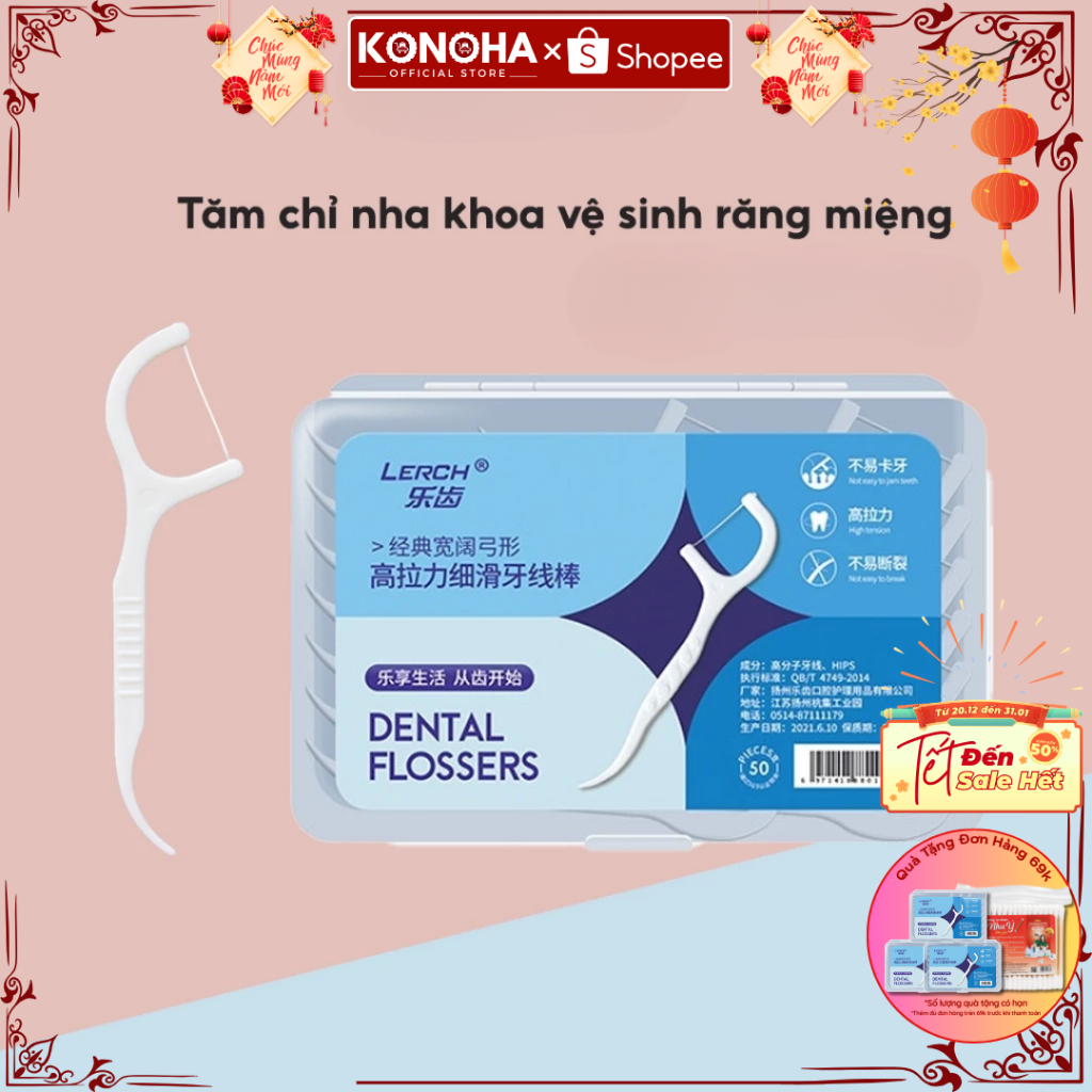 Tăm Chỉ Nha Khoa - COMBO 10 Hộp Tăm Chỉ Nha Khoa Sợi Mảnh 2 Đầu Vệ Sinh Kẽ Răng Chân Nướu Hiệu Quả