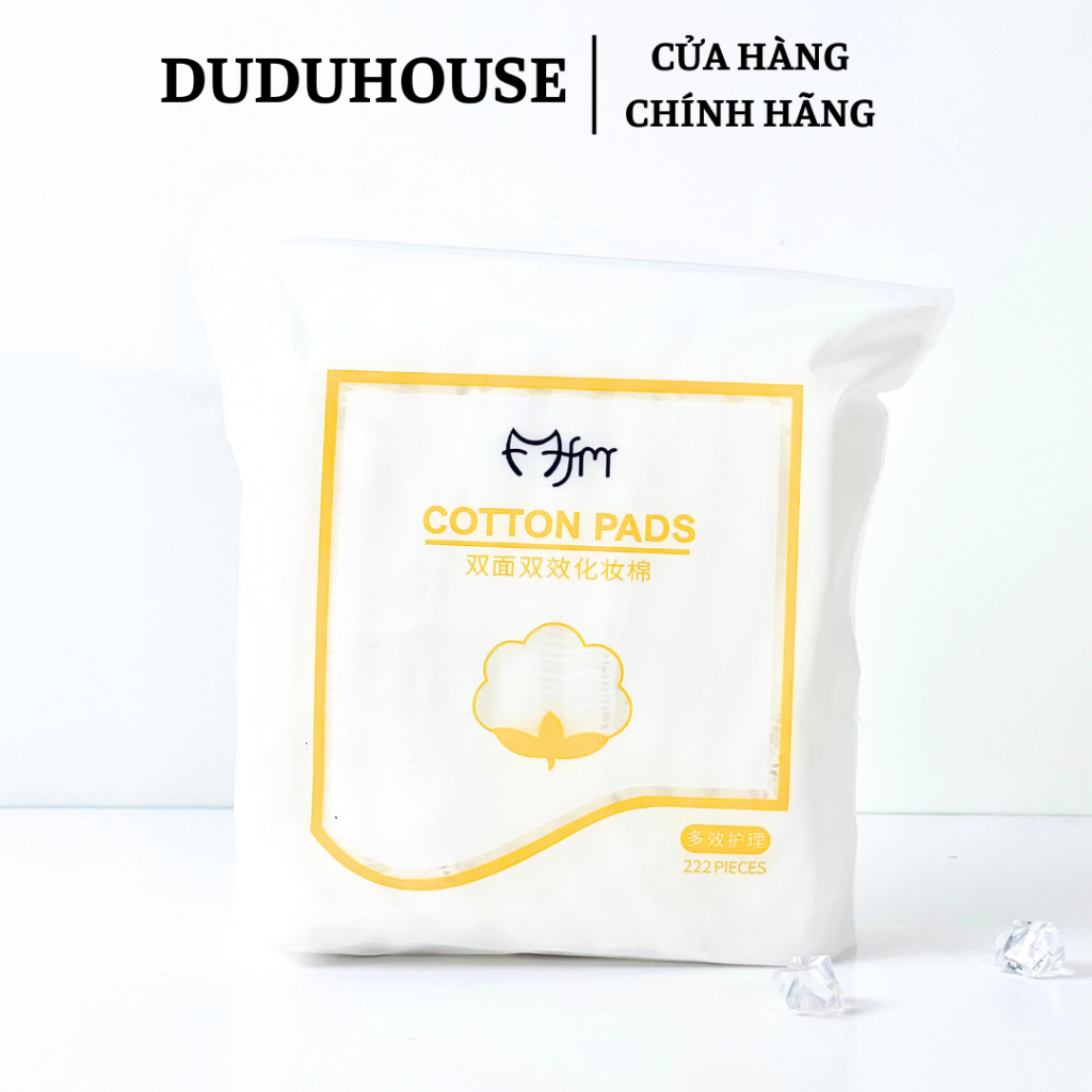 Bông tẩy trang Cotton Pads 100% cotton không xơ bông gói 222 miếng Duduhouse