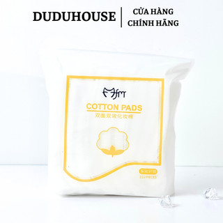 Bông tẩy trang Cotton Pads 100% cotton không xơ bông gói 222 miếng Duduhouse