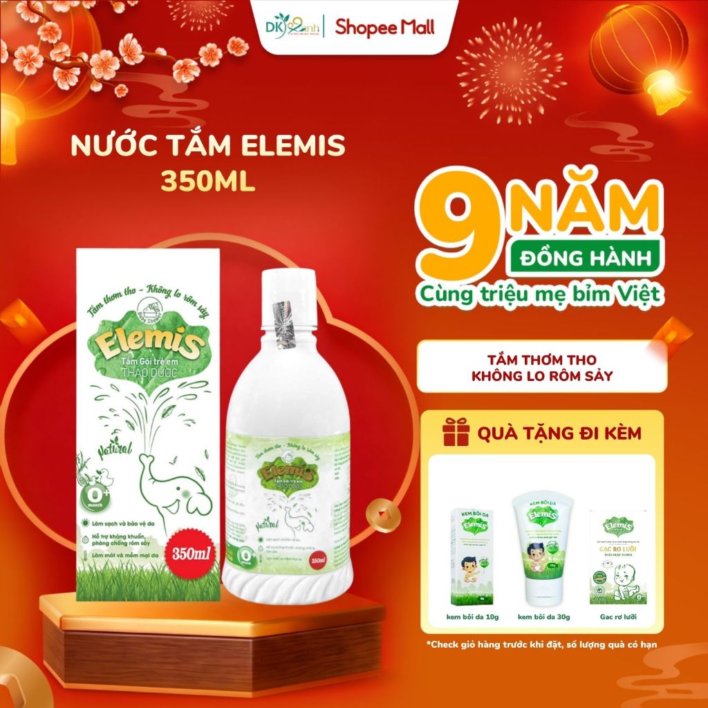  Nước Tắm Gội Thảo Dược Cho Bé Từ Sơ Sinh Elemis Chai 350ml 