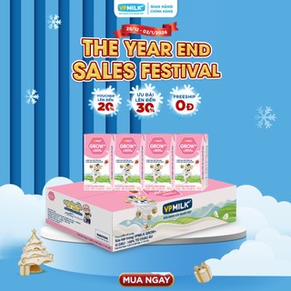  Sữa tiệt trùng VPMilk Grow+ vị dâu 110ml  Thùng 48 hộp  