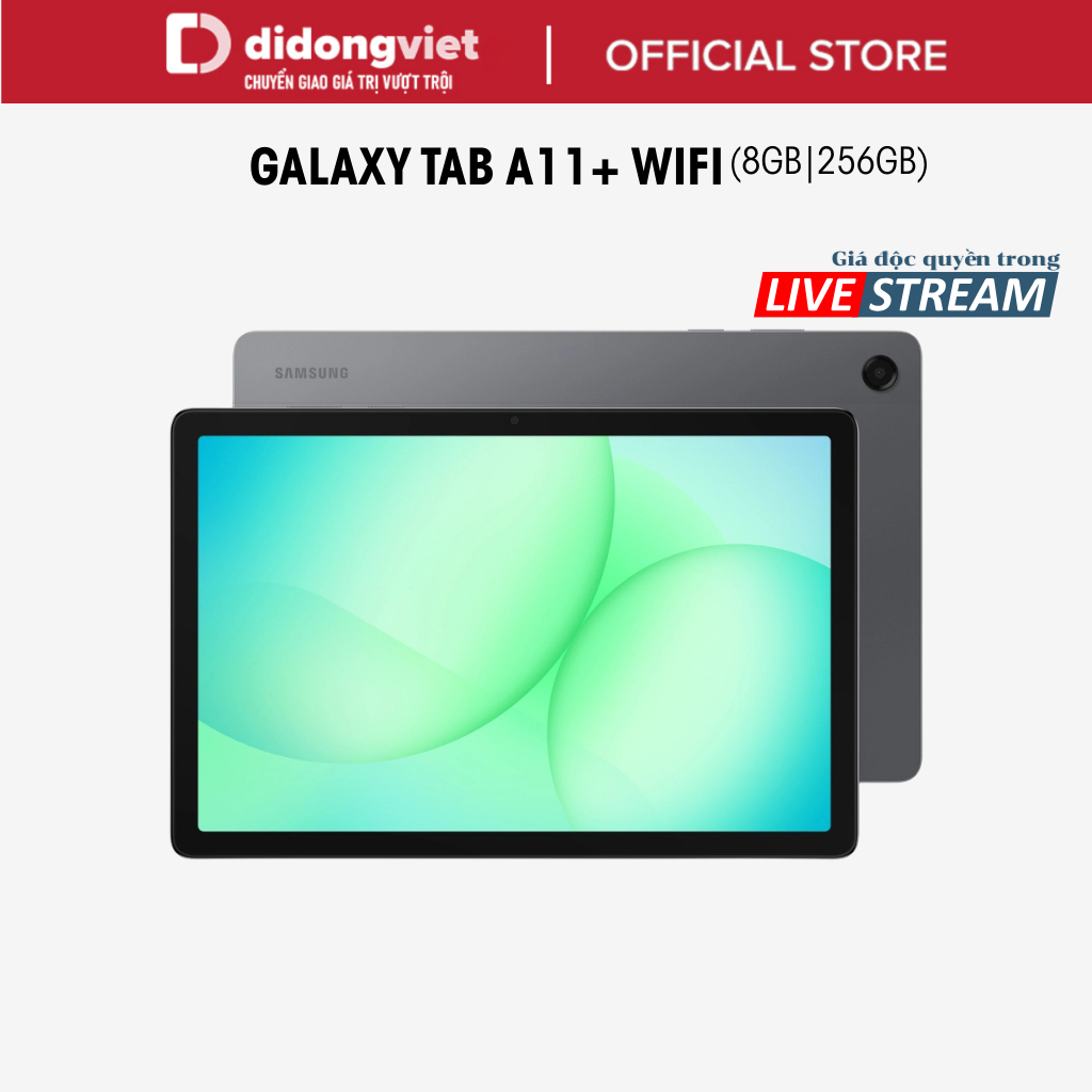 (KOL) Máy tính bảng Samsung Galaxy Tab A11 Plus Wifi 8GB|256GB, 11" 90Hz - MediaTek Dimensity 7040- 