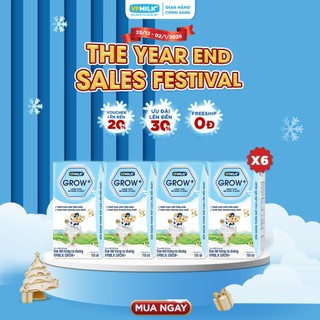   Combo 6 lốc  Sữa tiệt trùng VPMilk Grow+ Có Đường 110ml Cho Bé Từ 1 Tuổi  4 hộp x 6  