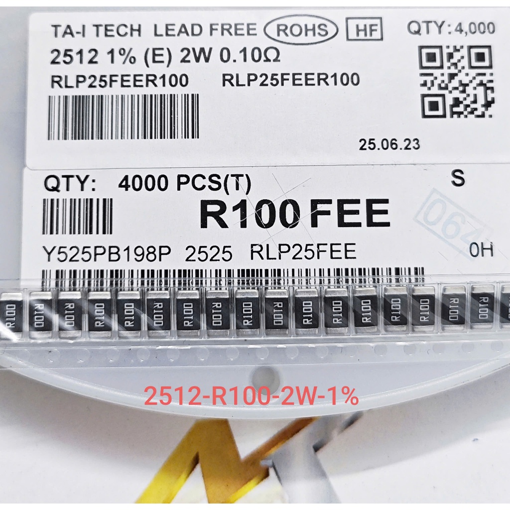 (Combo 10 con) Điện trở SMD 2512 - 0.1R R100 100 miliohms 100mR 2W sai số 1% (combo)