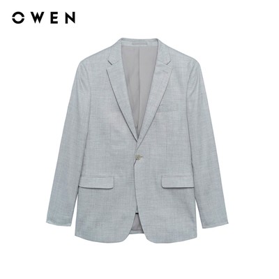 Owen - Áo blazer Regular Fit BLR256115 màu Xám chất liệu TR Spandex
