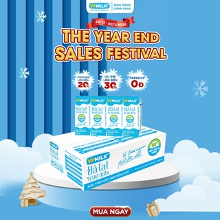   Thùng  Sữa Tươi Nguyên Chất UHT Đà Lạt True Milk Không Đường 180ml x 48 hộp 