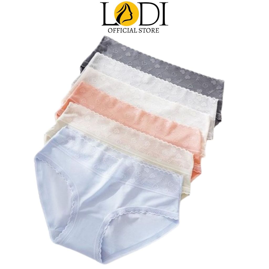 Quần Lót Nữ Su Lụa LADI Băng Siêu Mỏng Mát Phối Cạp Ren Tim 3 Size M/L/XL Mẫu 9099