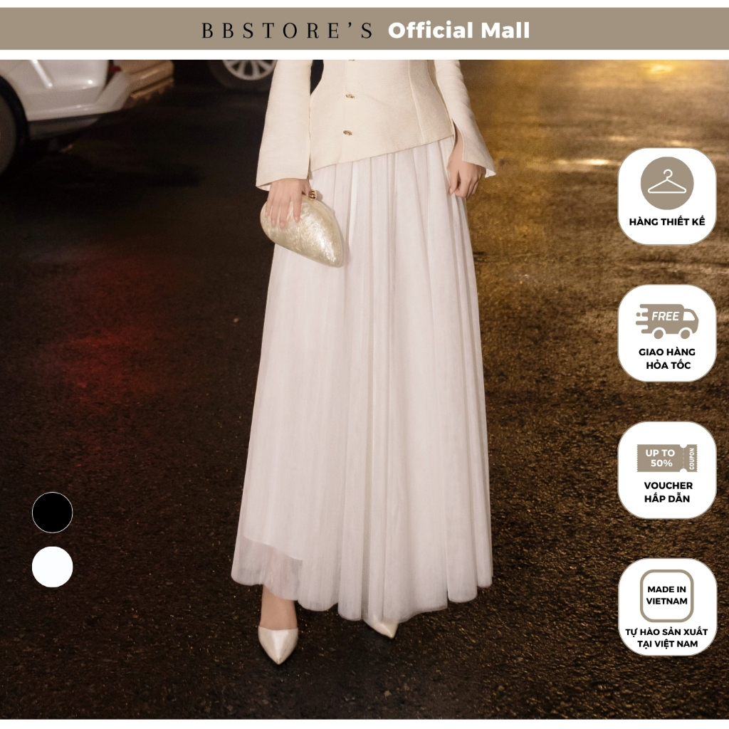 [Gracy by BBSTORE'S] Chân Váy Xòe Tiệc Dài Lưới Tulle - V4468A