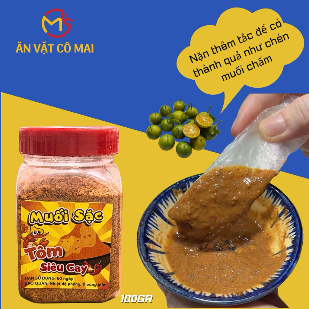 Muối Sặc Tôm Siêu Cay - Hủ 100gr - GIA VỊ ĂN KÈM