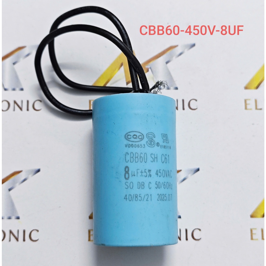 Tụ máy bơm CBB60 450V 8UF chất lượng cao mới 100% (con)
