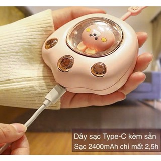 Máy sưởi cầm tay hình chân mèo , nhỏ gọn, thông minh, đa chức năng , có dây sạc fullbox đầy đủ