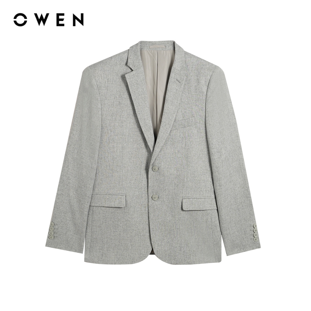 Owen - Áo blazer Slim Fit BLS256124 màu Xám chất liệu Namu