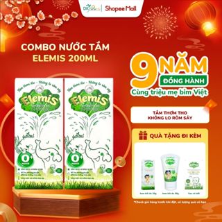  Combo 2 Chai Nước Tắm Gội Thảo Dược Cho Bé Elemis Hết Rôm Sẩy Mẩn Ngứa Hăm Tã 200ml chai DK Pharma 