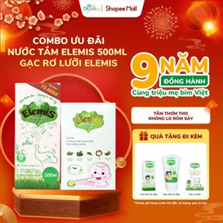  Combo 1 Chai Nước Tắm Elemis 500ml + 1 Hộp Rơ Lưỡi Thảo Dược Elemis 30 Cái - DK Pharma 