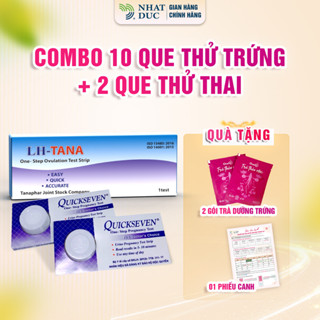   Combo canh trứng  10 que thử trứng + 2 que thử thai tặng bảng canh cho mẹ thả bầu- Nhật Đức bsk trà OvaQ 