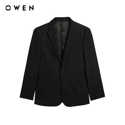 Owen - Áo blazer Regular Fit BLR256127 màu Xám đậm chất liệu TR Spandex