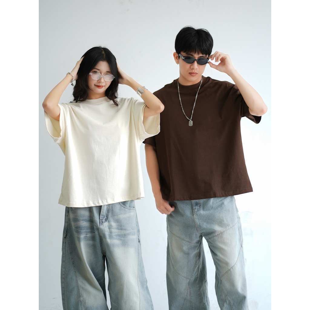 Áo Thun Trơn Local Brand VIBESTU , Áo Thun Boxy Form Rộng Unisex 250Gsm 100% Cotton | BigBuy360 - bigbuy360.vn