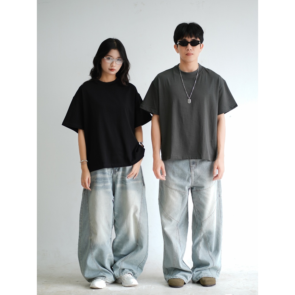 Áo Thun Trơn Local Brand VIBESTU , Áo Thun Boxy Form Rộng Unisex 250Gsm 100% Cotton | BigBuy360 - bigbuy360.vn