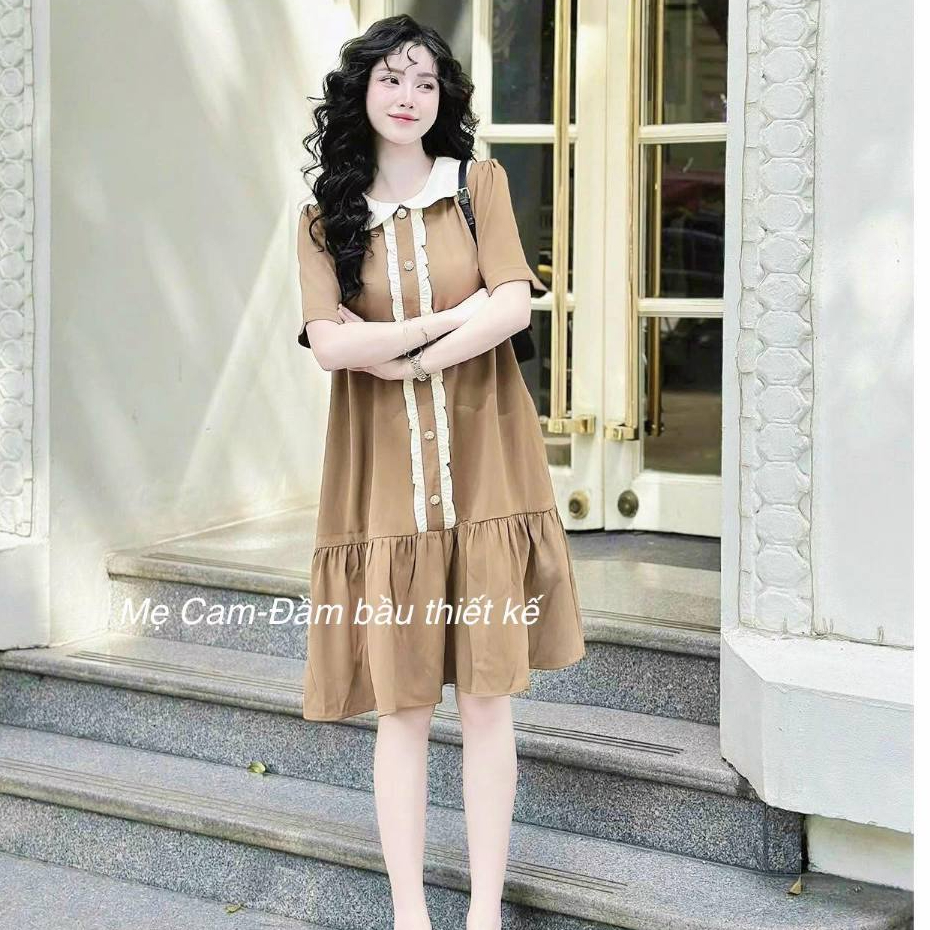 Váy bầu công sở MYLA thiết kế dáng đuôi cá cổ bèo