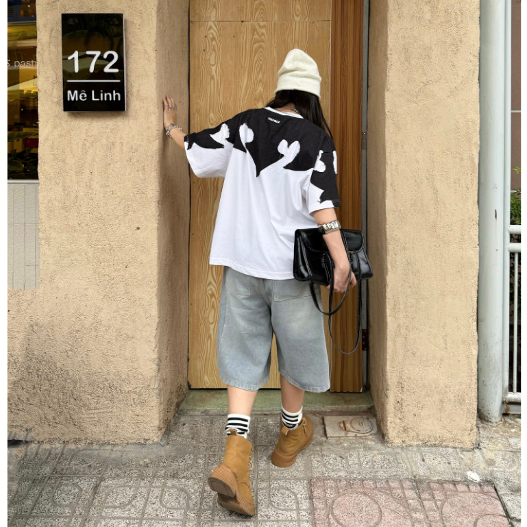 Áo Thun SAIGONESE Phối Jean Form Boxy Unisex Nam Nữ 2 Màu - AT04SG | BigBuy360 - bigbuy360.vn