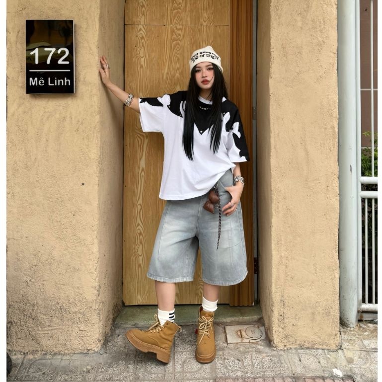 Áo Thun SAIGONESE Phối Jean Form Boxy Unisex Nam Nữ 2 Màu - AT04SG | BigBuy360 - bigbuy360.vn