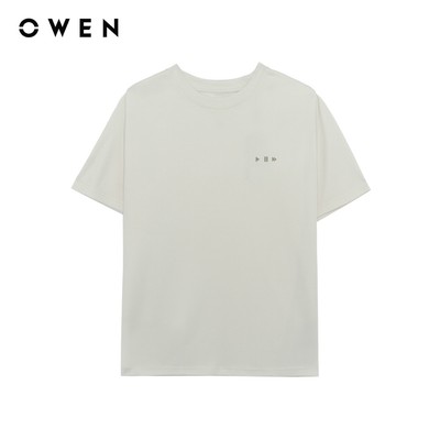 Owen - Áo T-shirt Regular Fit TSN255100 màu Be nhạt chất liệu Cafe Interlock